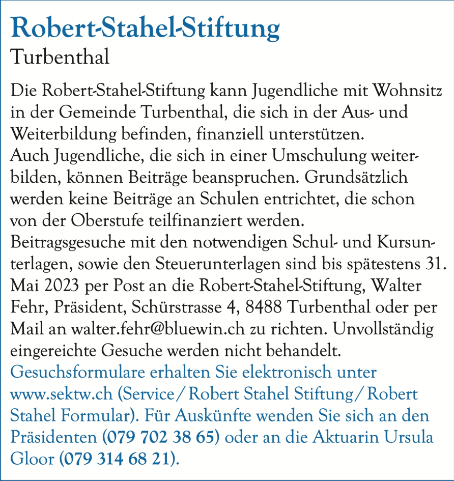 Robert Stahel Stiftung